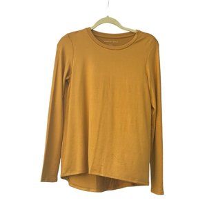 American Eagle Woman ‘s Casual Gold Color Top Size Small Long Sleeve Pullover